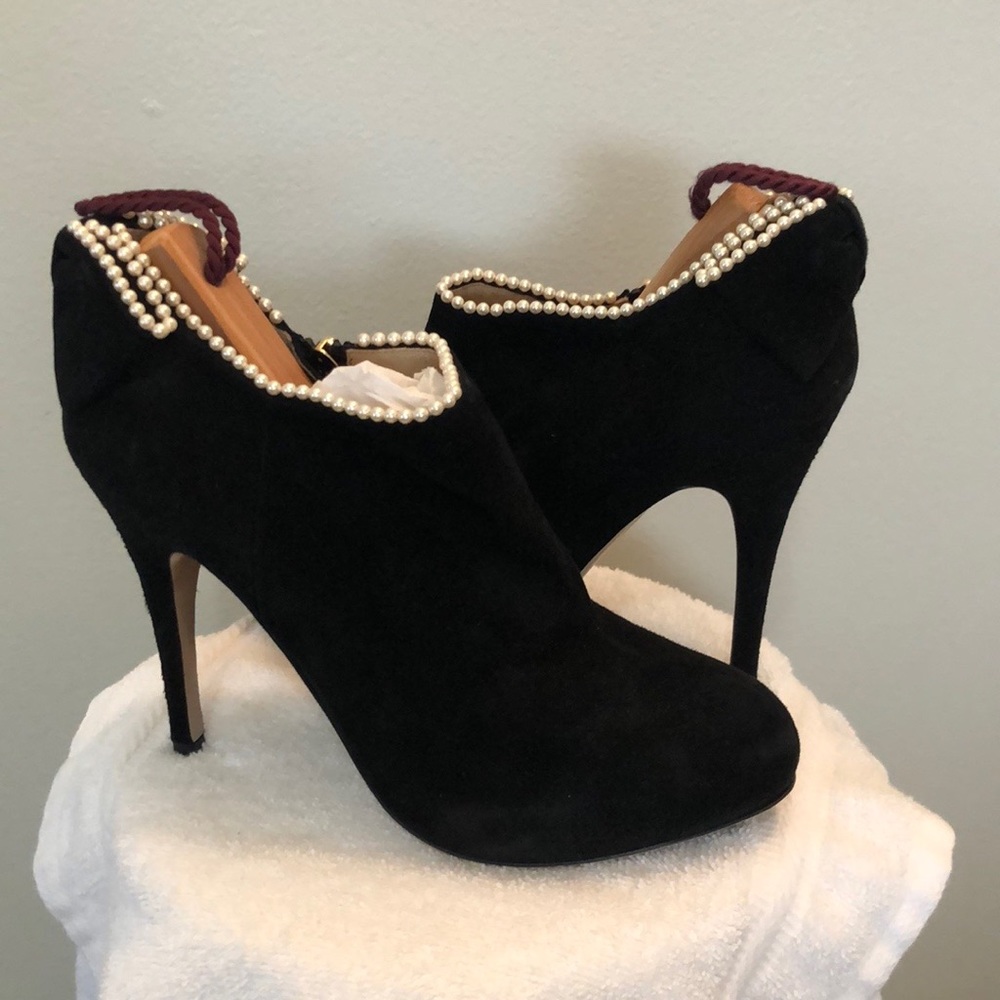 Valentino suede and pearl booties, shoes